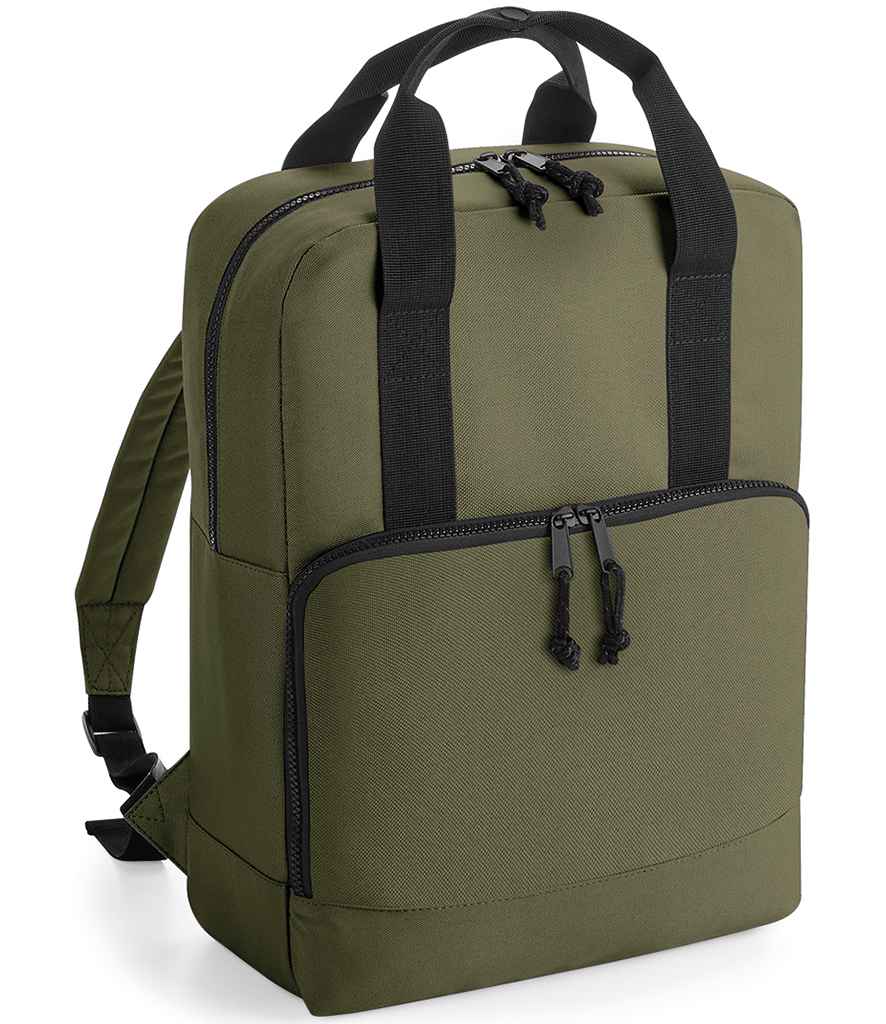 BagBase Recycled Twin Handle Cooler Backpack - Military Green