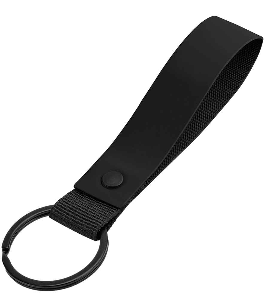 BagBase Matte PU Key Ring - Black