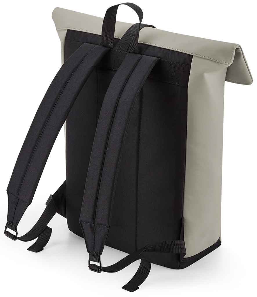 BagBase Matte PU Roll-Top Backpack - Clay