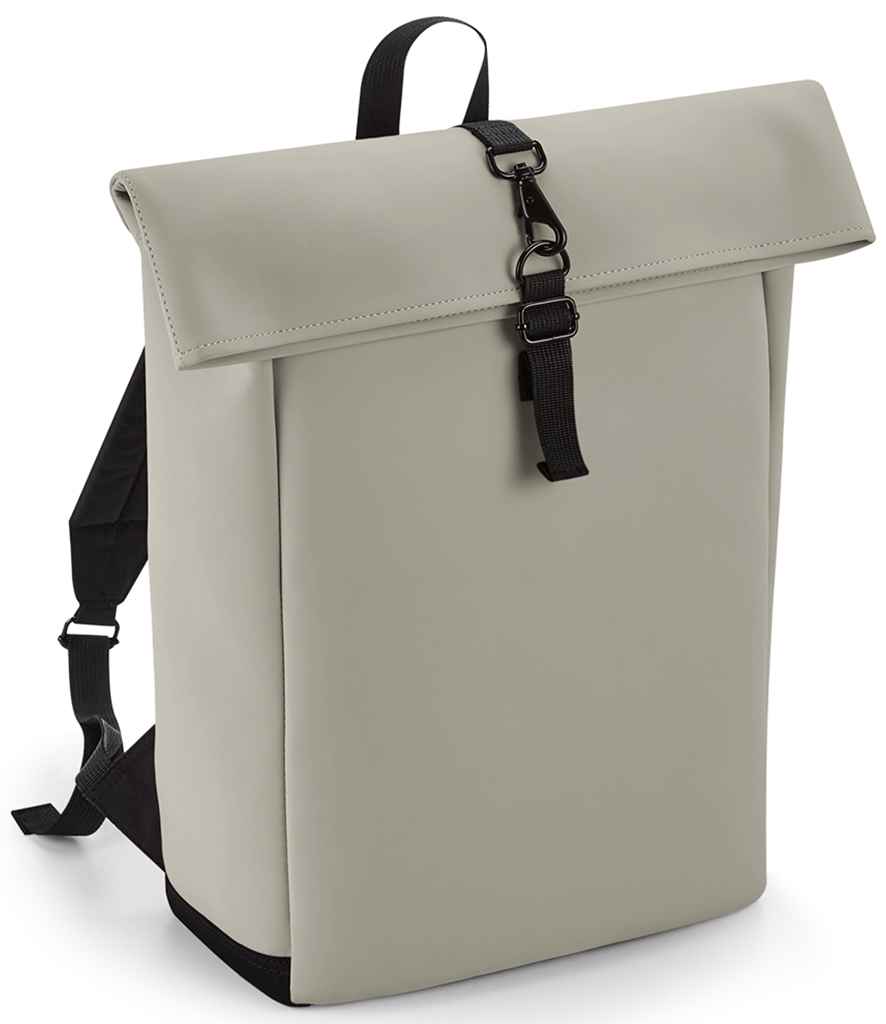 BagBase Matte PU Roll-Top Backpack - Clay