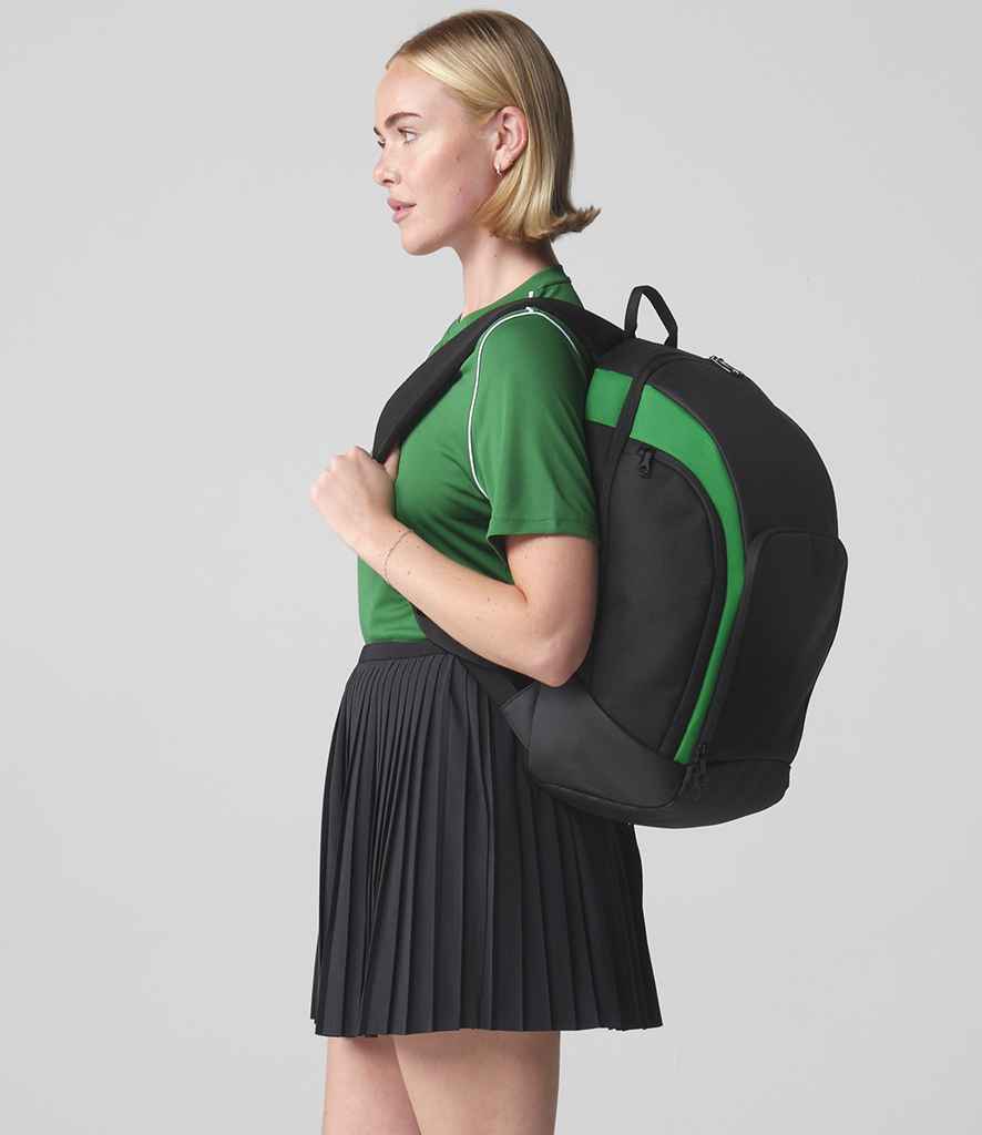 BagBase Teamwear Backpack - Black/Green