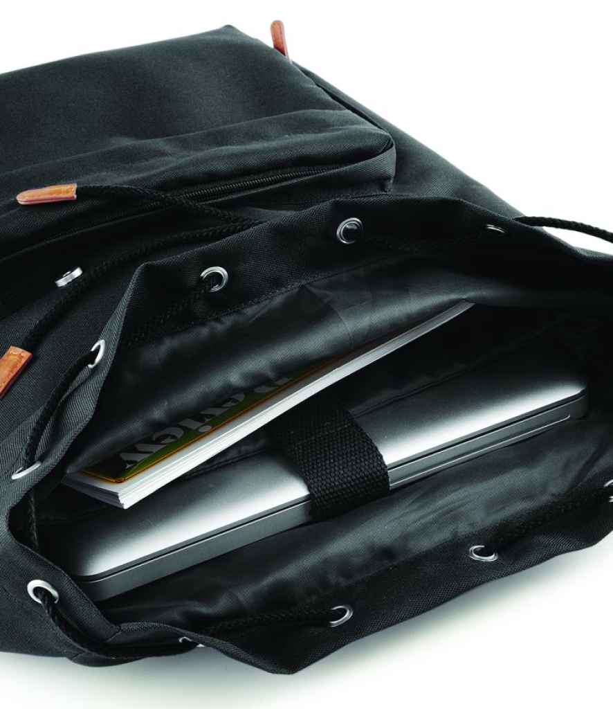 BagBase Vintage Laptop Backpack - Black/Brown