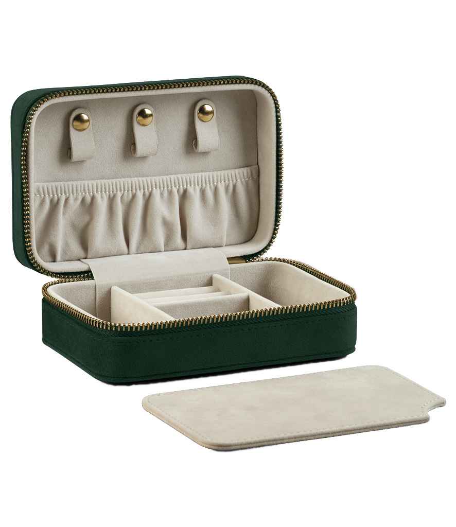 BagBase Velvet Travel Jewellery Box - Dark Emerald