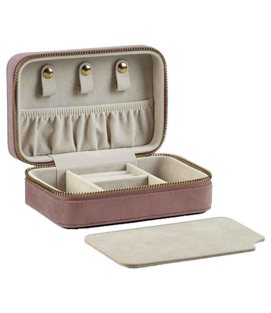 BagBase Velvet Travel Jewellery Box - Rose Quartz