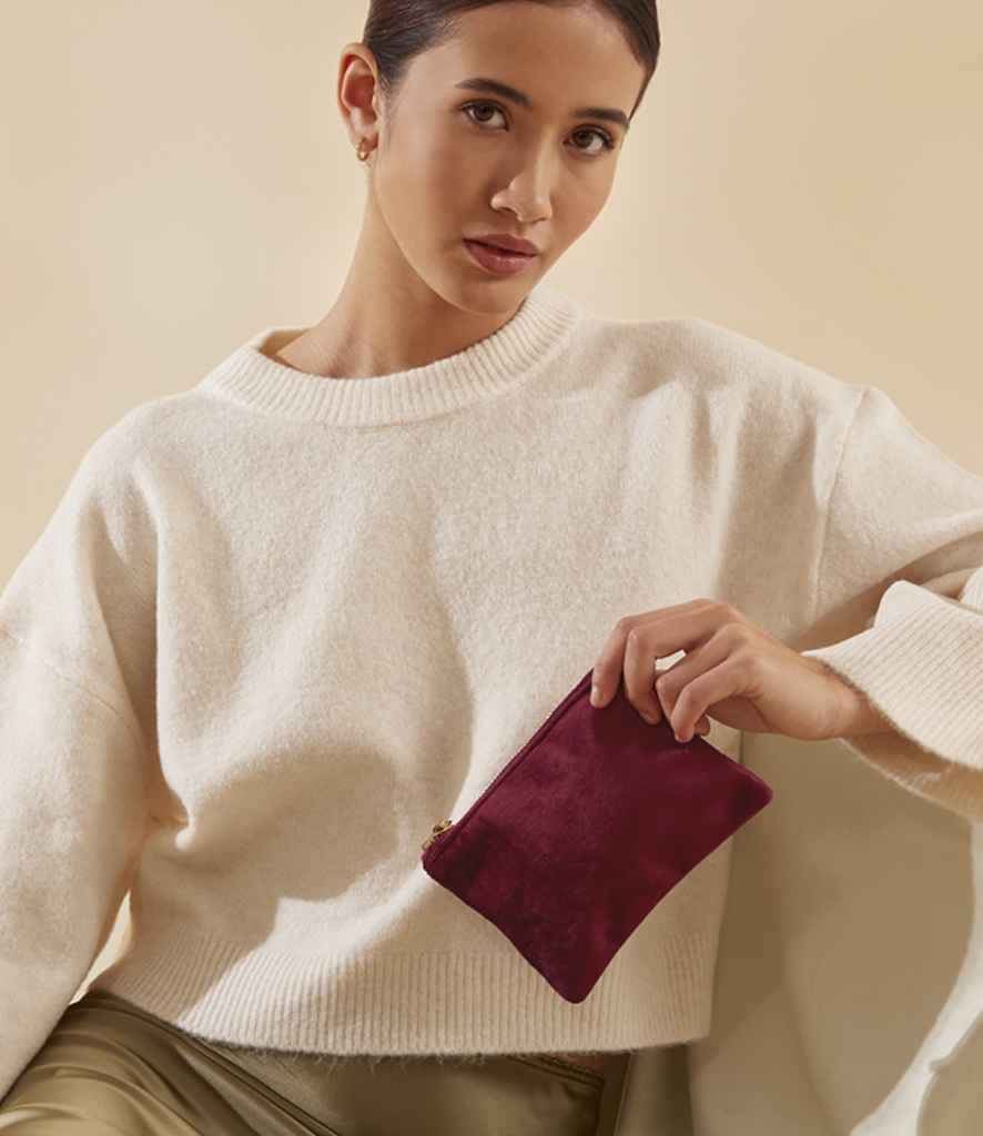 BagBase Velvet Accessory Pouch - Ruby Red