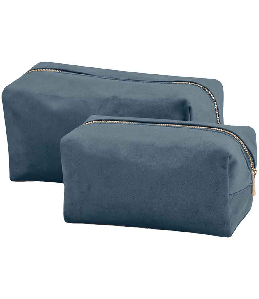 BagBase Velvet Toiletry/Accessory Case - Blue Topaz