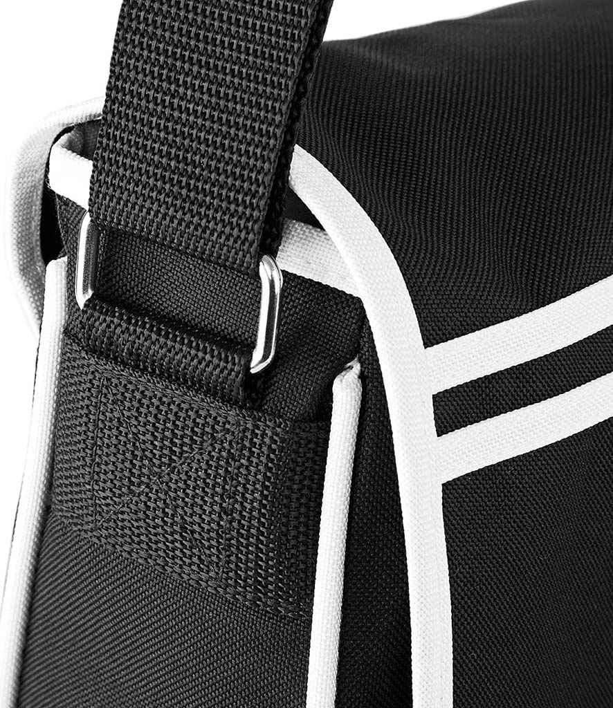BagBase Retro Messenger Bag - Black/White