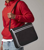 BagBase Retro Messenger Bag - Black/White