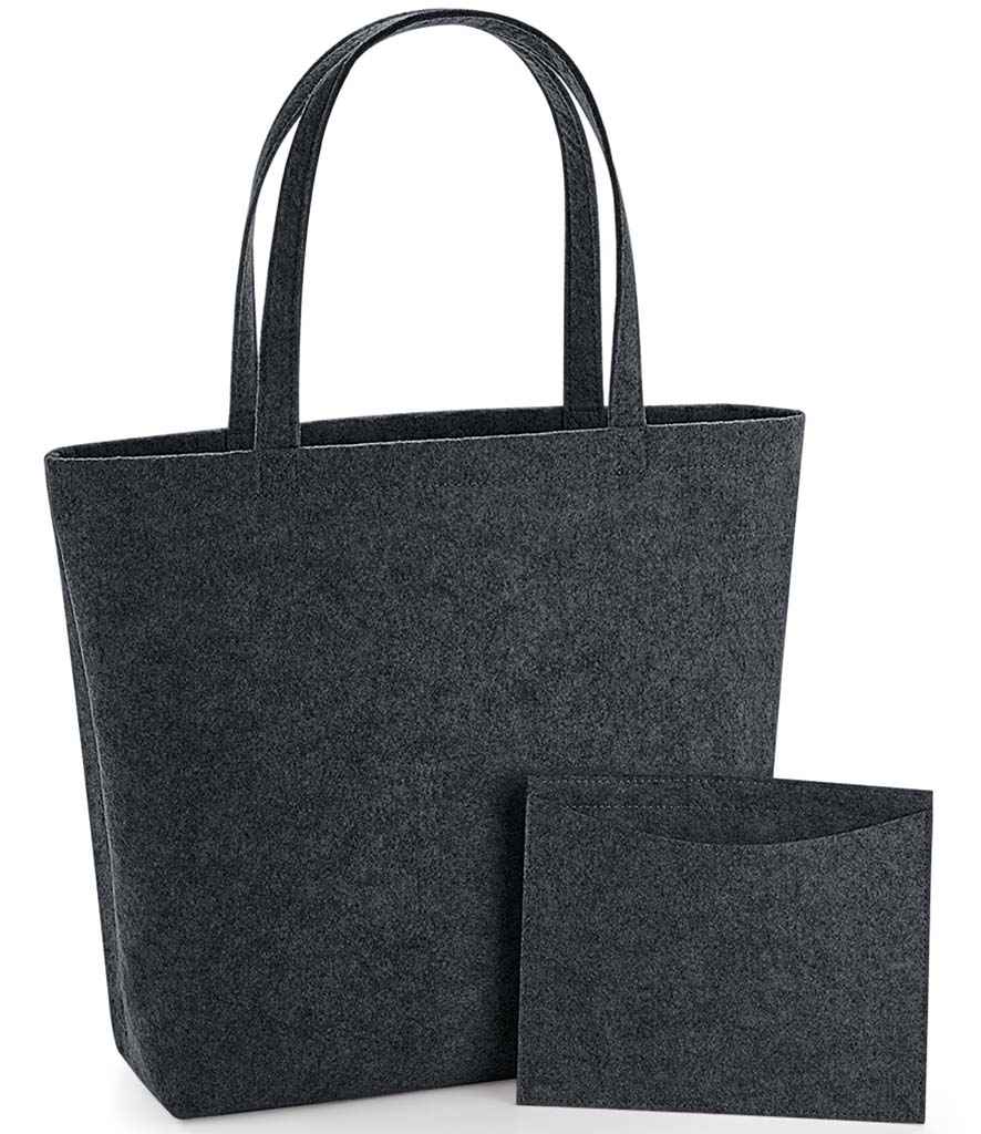 BagBase Felt Shopper - Charcoal Melange