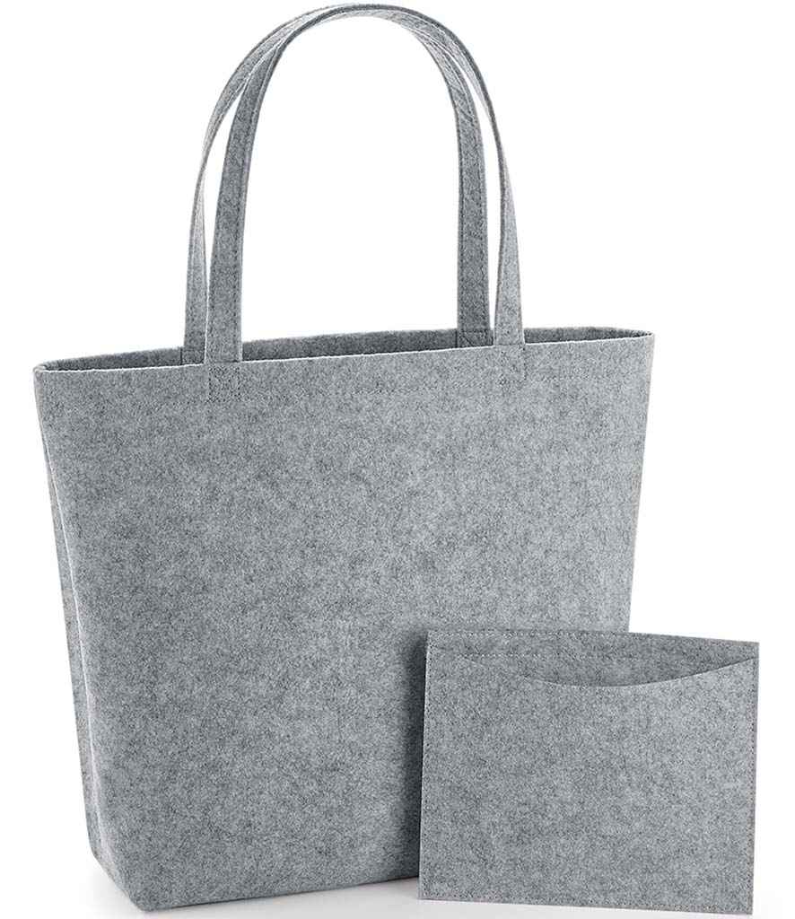 BagBase Felt Shopper - Grey Melange