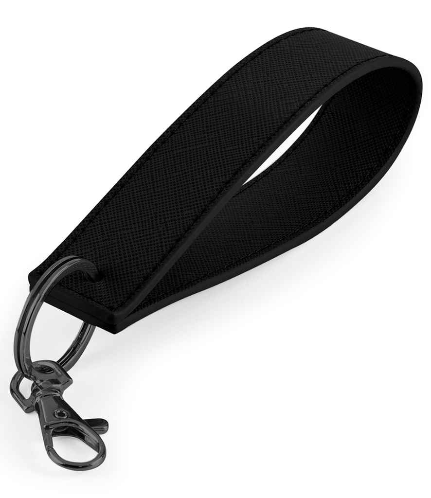 BagBase Boutique Wristlet Key Ring - Black/Black