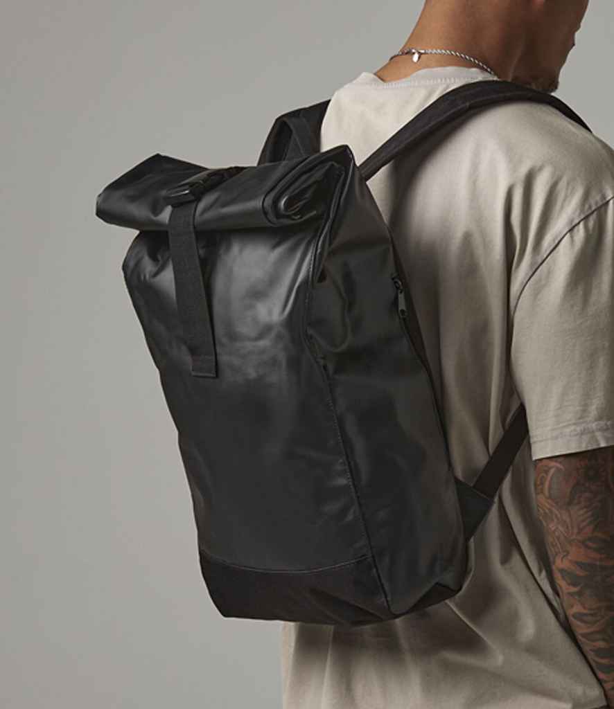 BagBase Tarp Roll-Top Backpack - Black
