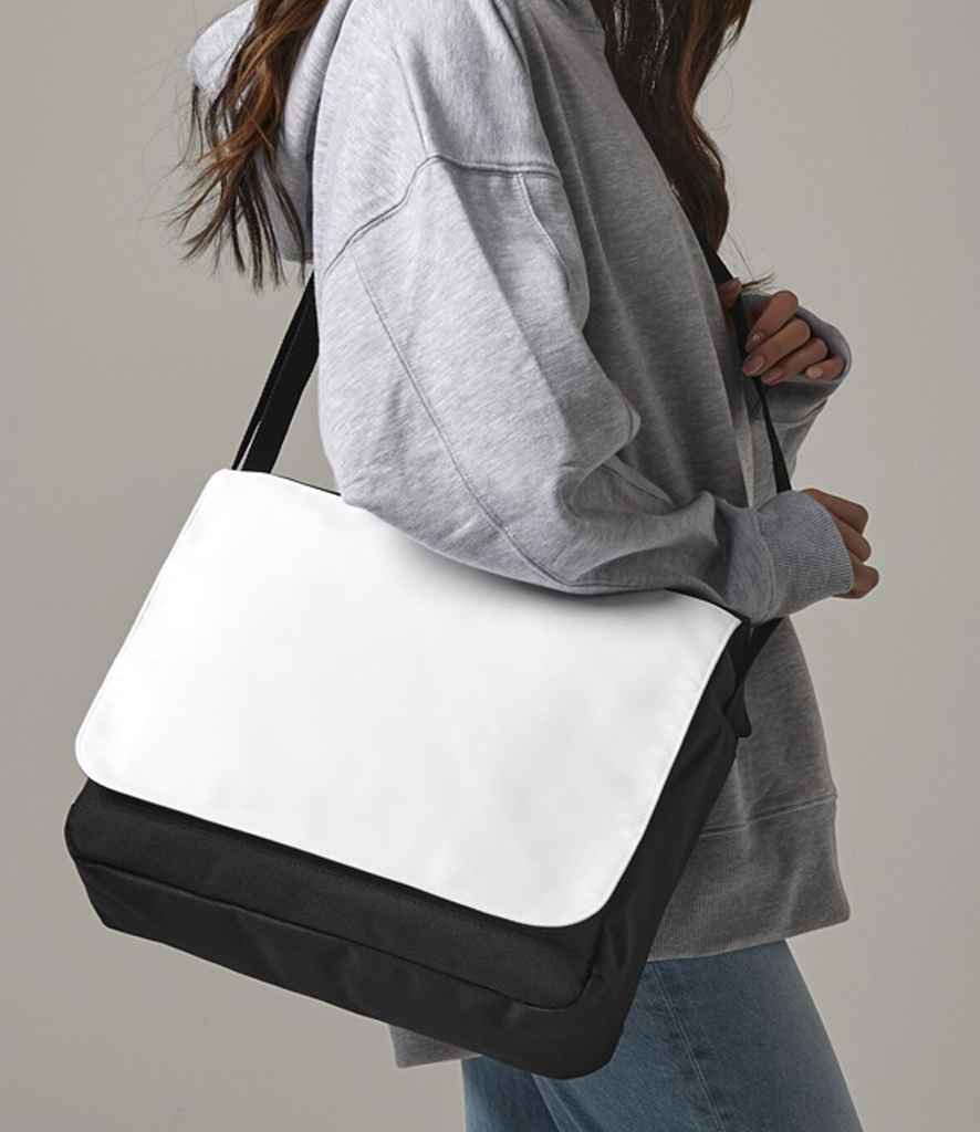 BagBase Sublimation Messenger Bag - Black