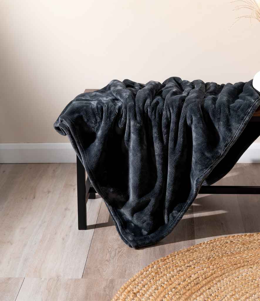 Brand Lab Extra Large Plush Fleece Blanket - Black