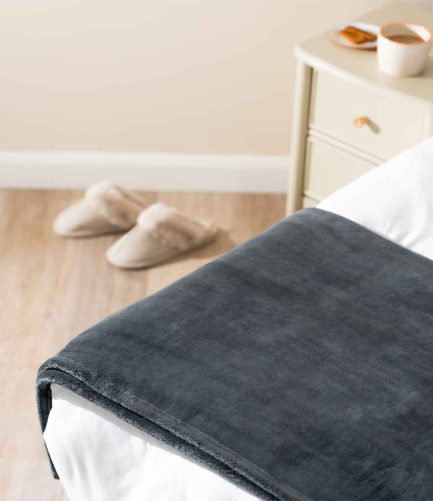 Brand Lab Extra Large Plush Fleece Blanket - Charcoal