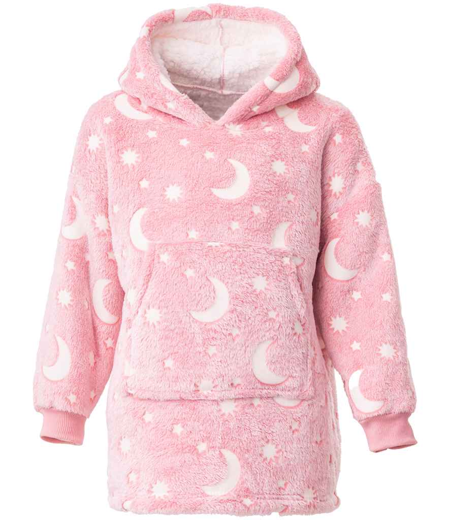 Brand Lab Kids Oversized Hooded Blanket - Blush Pink Glow In The Dark