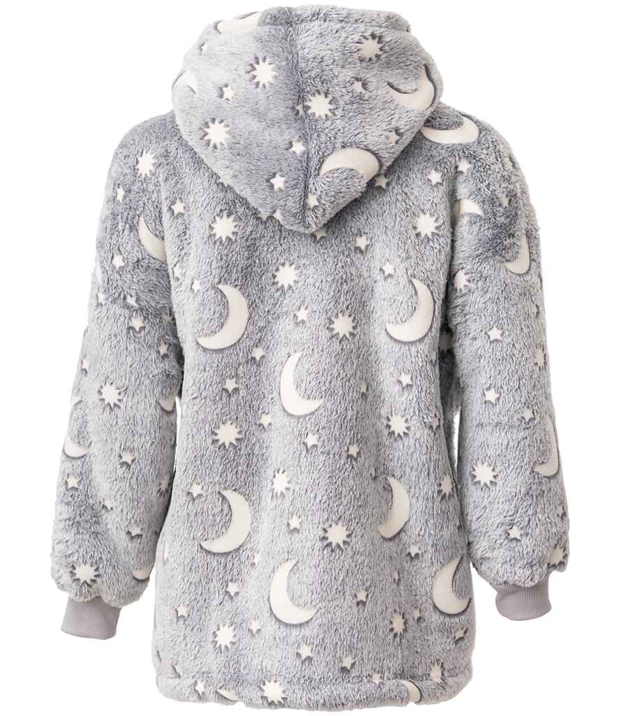 Brand Lab Kids Oversized Hooded Blanket - Grey Glow In The Dark
