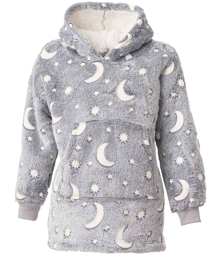 Brand Lab Kids Oversized Hooded Blanket - Grey Glow In The Dark
