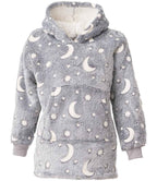 Brand Lab Kids Oversized Hooded Blanket - Grey Glow In The Dark
