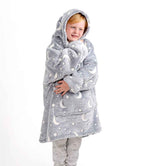 Brand Lab Kids Oversized Hooded Blanket - Grey Glow In The Dark