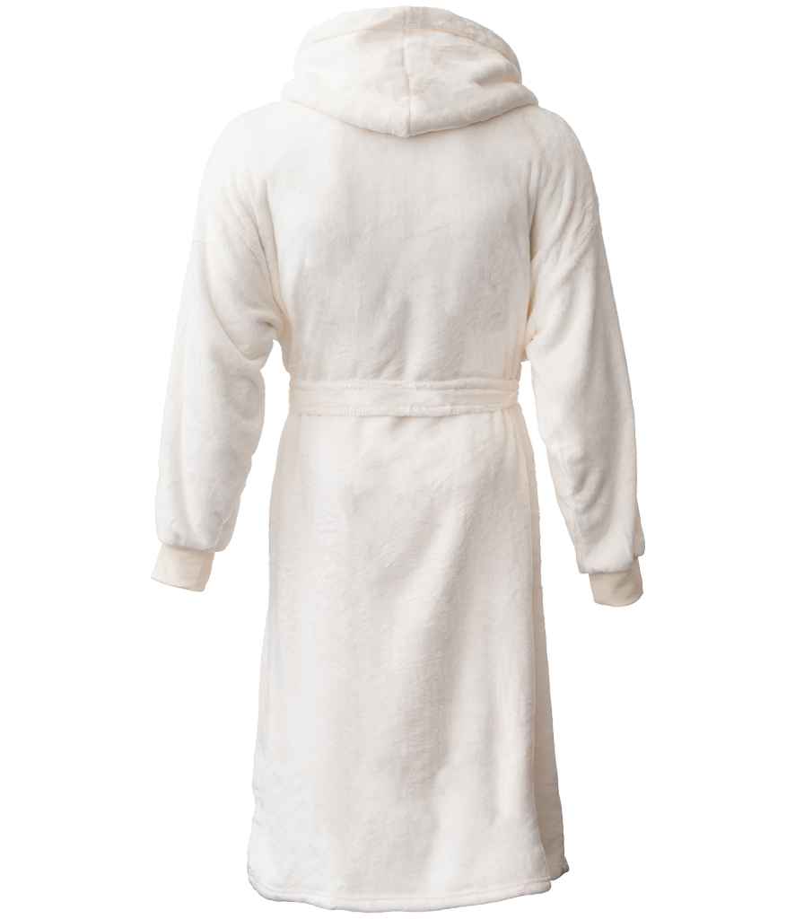 Brand Lab Unisex Hooded Cuffed Robe - Cream