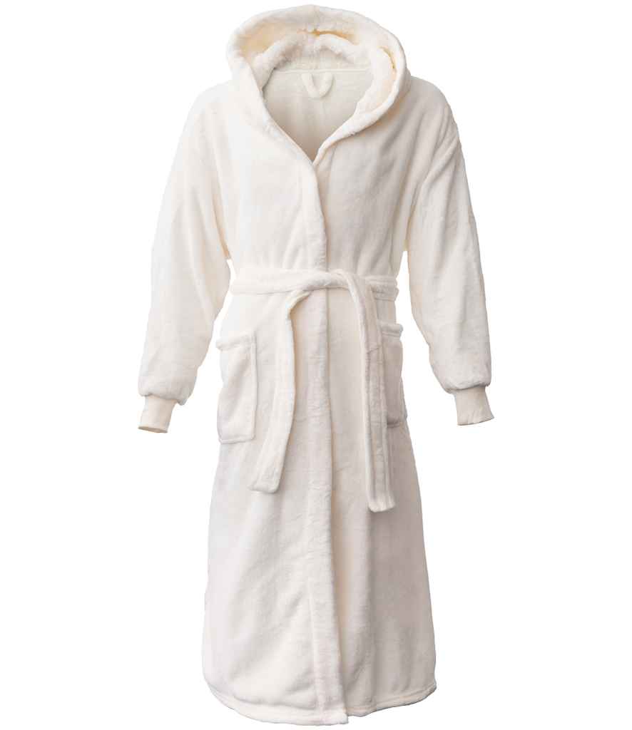 Brand Lab Unisex Hooded Cuffed Robe - Cream