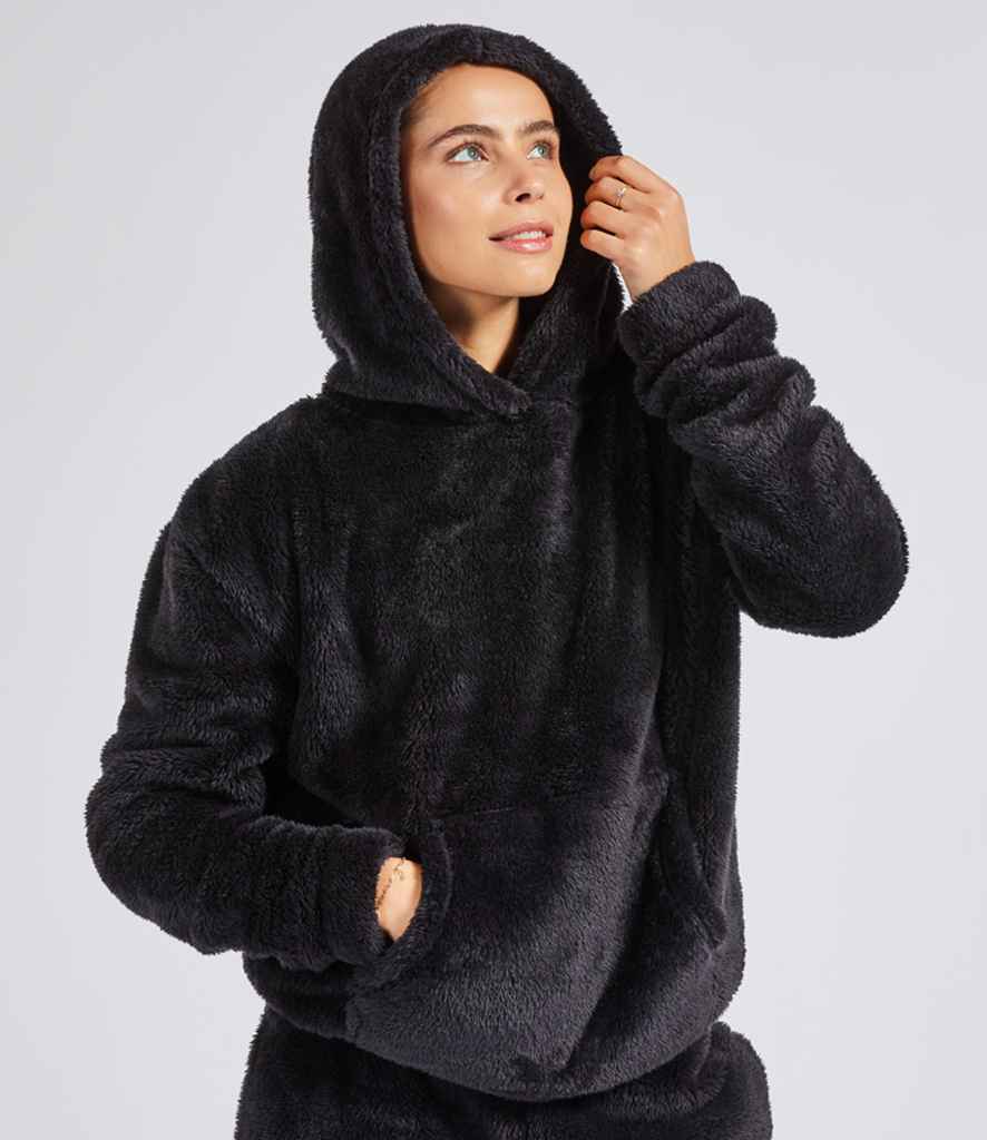Brand Lab Unisex Fluffy Fleece Hoodie - Black