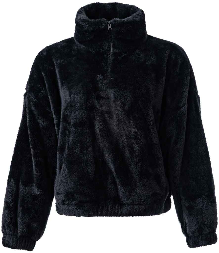 Brand Lab Ladies Fluffy 1/4 Zip Fleece - Black