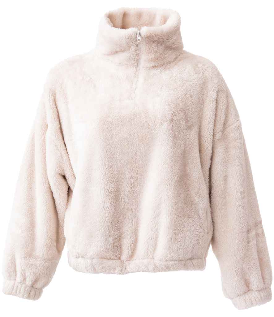 Brand Lab Ladies Fluffy 1/4 Zip Fleece - Natural