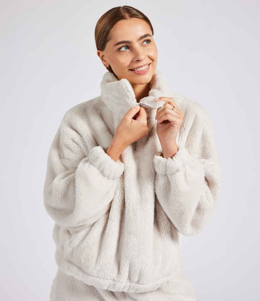 Brand Lab Ladies Fluffy 1/4 Zip Fleece - Natural