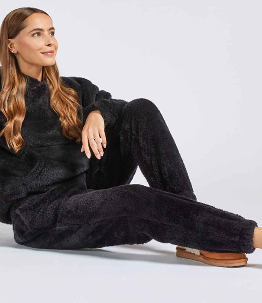 Brand Lab Unisex Fluffy Fleece Joggers - Black