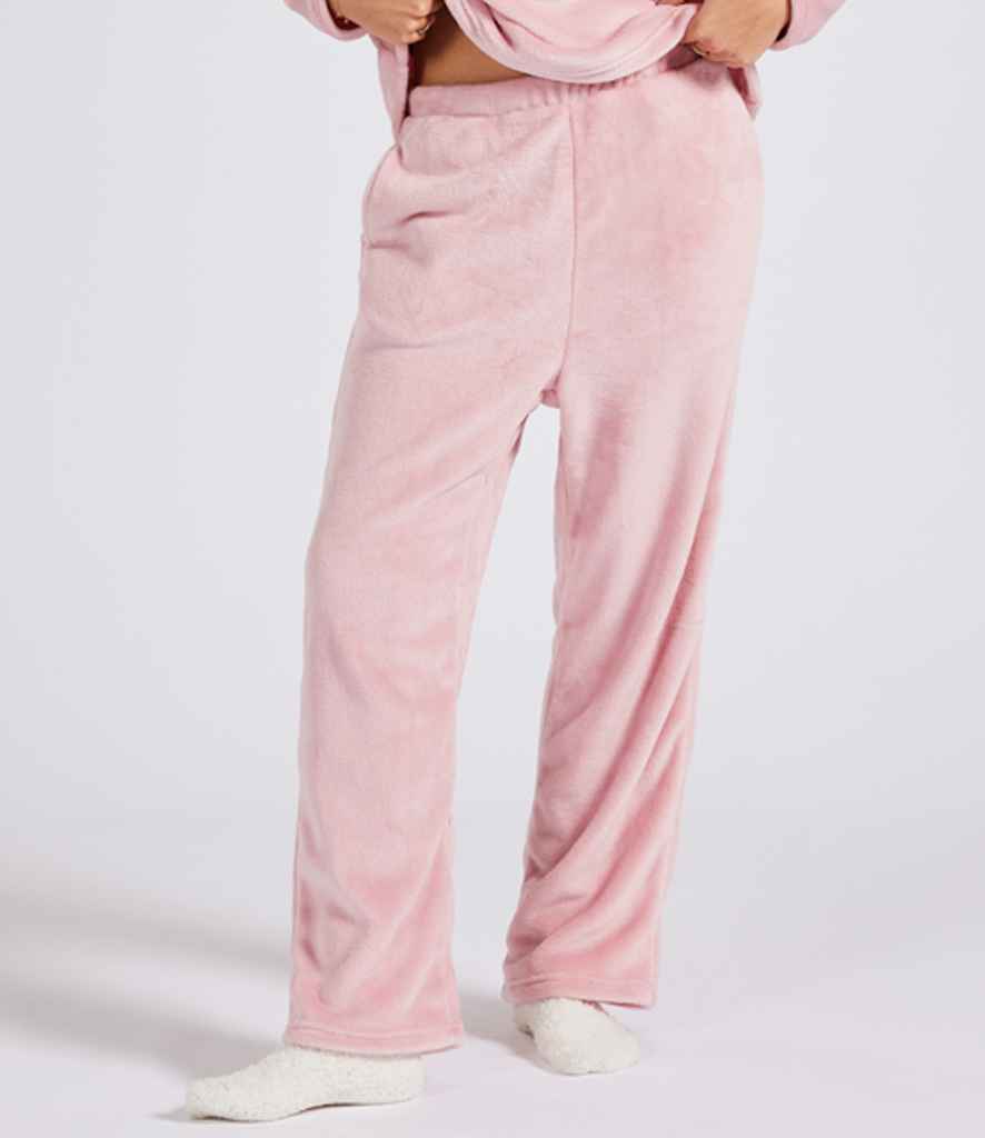 Brand Lab Ladies Plush Fleece Lounge Trousers - Blush Pink