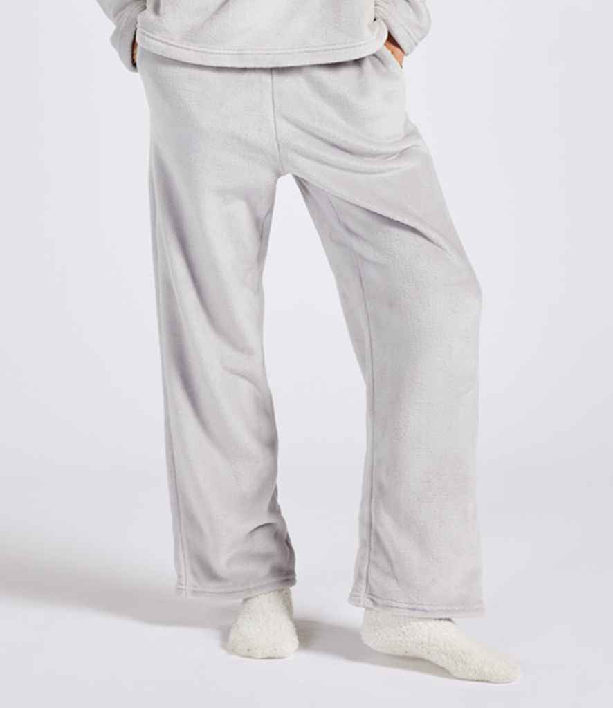 Brand Lab Ladies Plush Fleece Lounge Trousers - Silver Grey