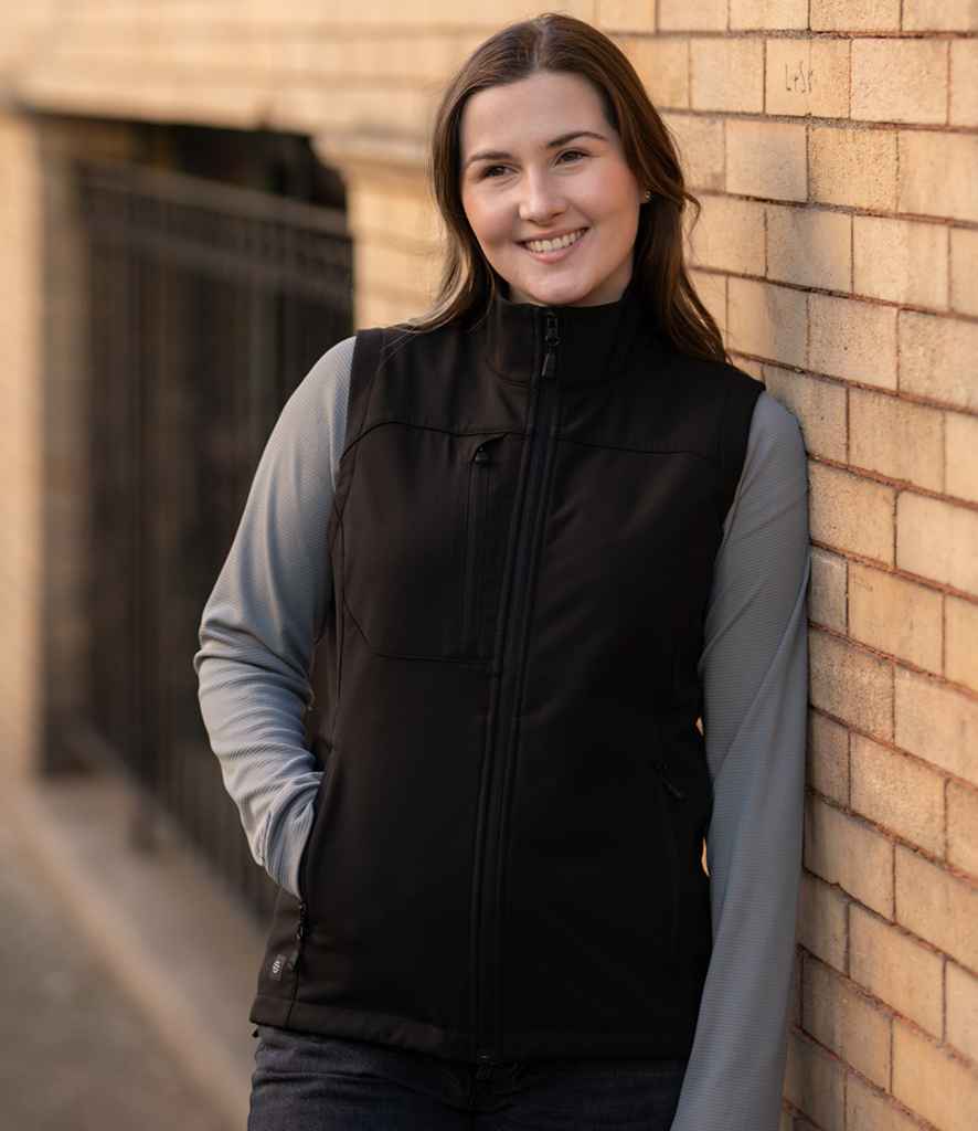 Stormtech Ladies Cascades Soft Shell Bodywarmer - Black/Black
