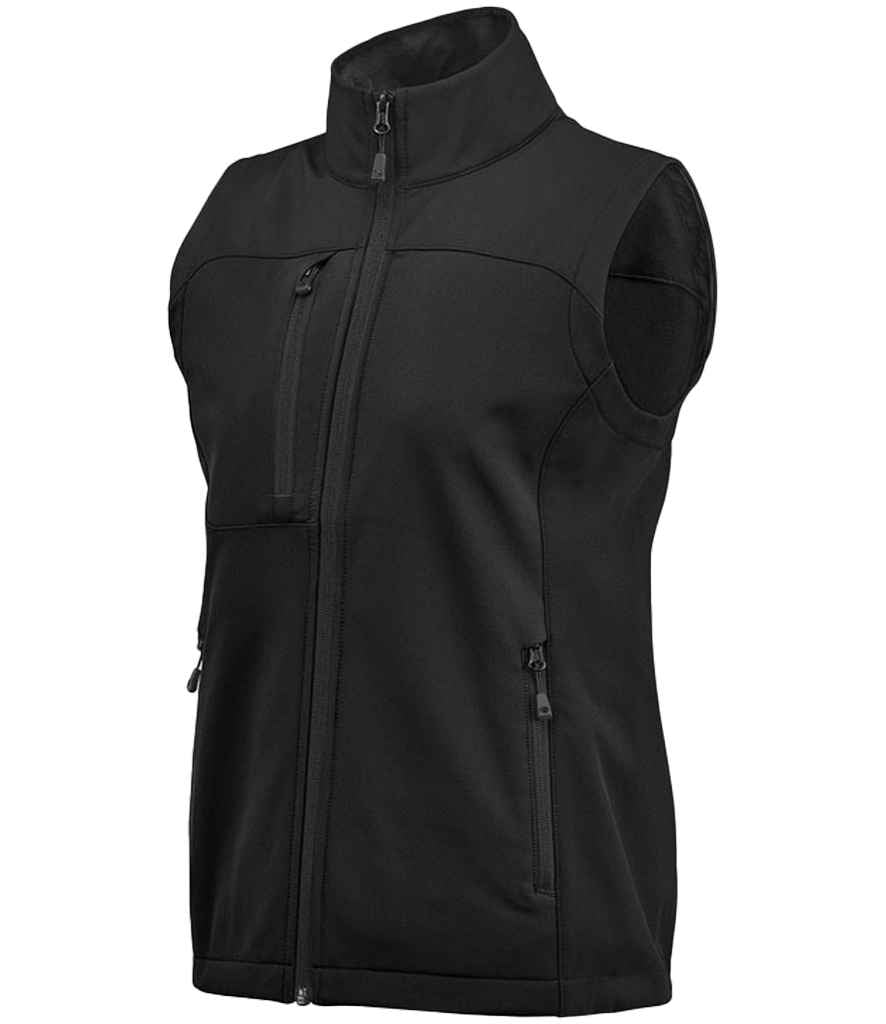 Stormtech Ladies Cascades Soft Shell Bodywarmer - Black/Black