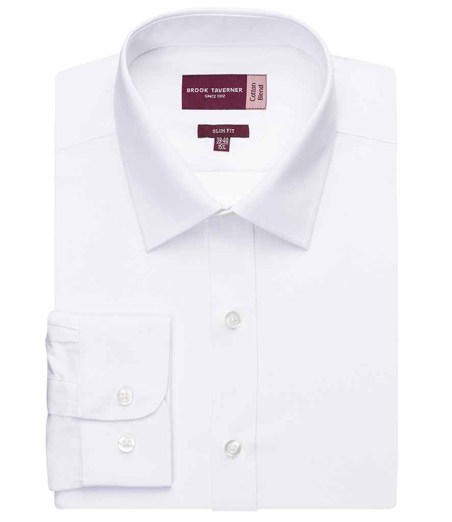 Brook Taverner Pisa Long Sleeve Slim Fit Shirt - White