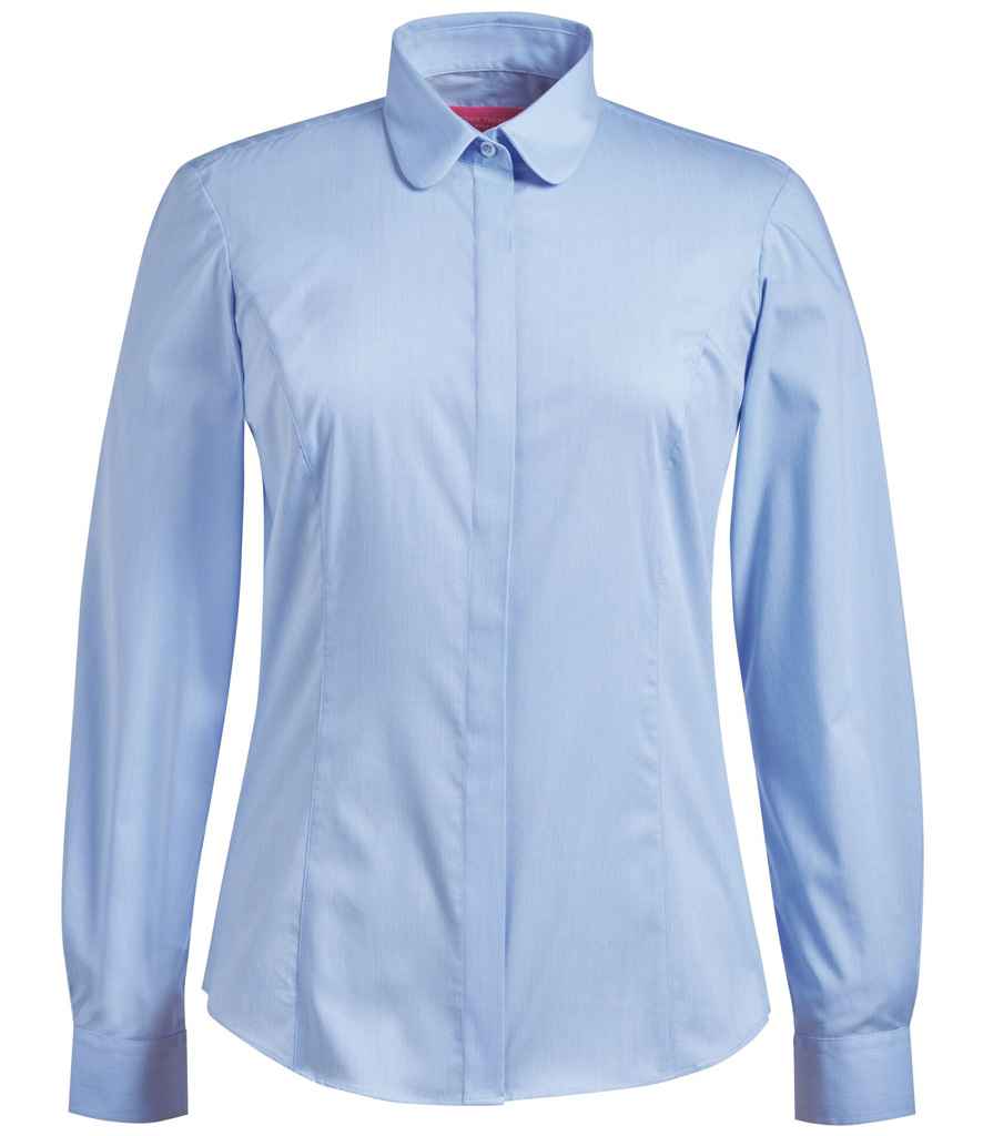 Brook Taverner Ladies Trevi Long Sleeve Poplin Shirt - Sky Blue