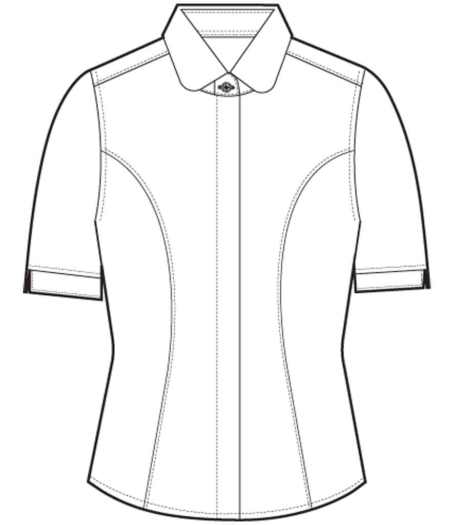Brook Taverner Ladies Soave Short Sleeve Poplin Shirt - Sky Blue