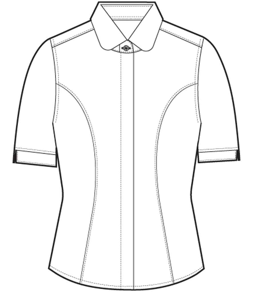Brook Taverner Ladies Soave Short Sleeve Poplin Shirt - White
