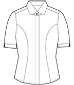 Brook Taverner Ladies Soave Short Sleeve Poplin Shirt - White