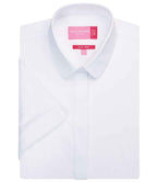 Brook Taverner Ladies Soave Short Sleeve Poplin Shirt - White