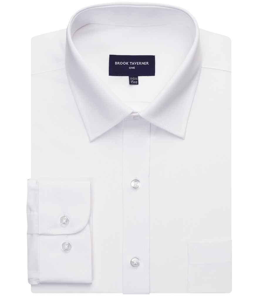 Brook Taverner Juno Long Sleeve Poplin Shirt - White