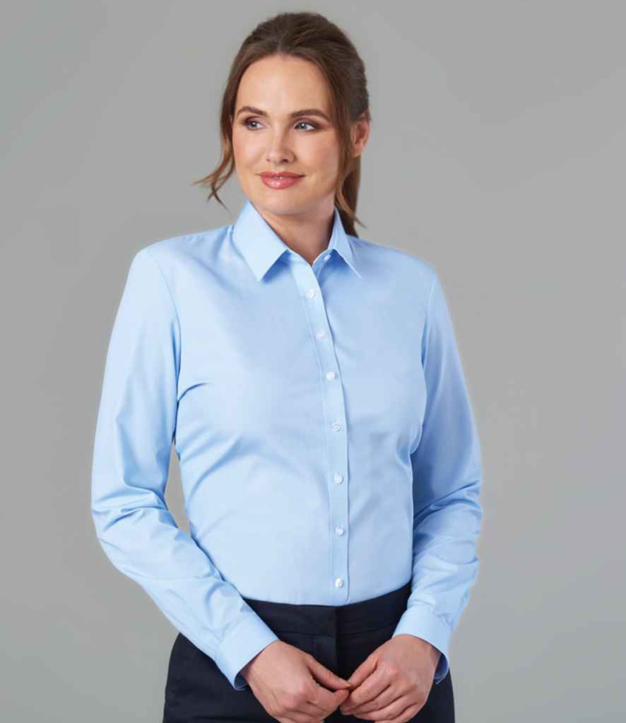 Brook Taverner Ladies Selene Long Sleeve Poplin Shirt - Sky Blue