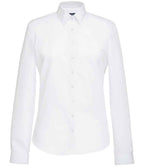 Brook Taverner Ladies Selene Long Sleeve Poplin Shirt - White