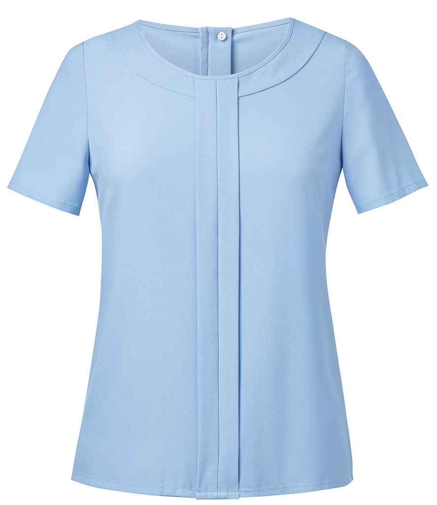Brook Taverner Ladies Verona Short Sleeve Shirt - Sky Blue