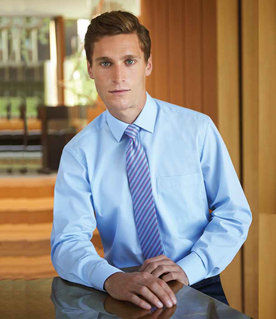 Brook Taverner Rapino Long Sleeve Poplin Shirt - Blue
