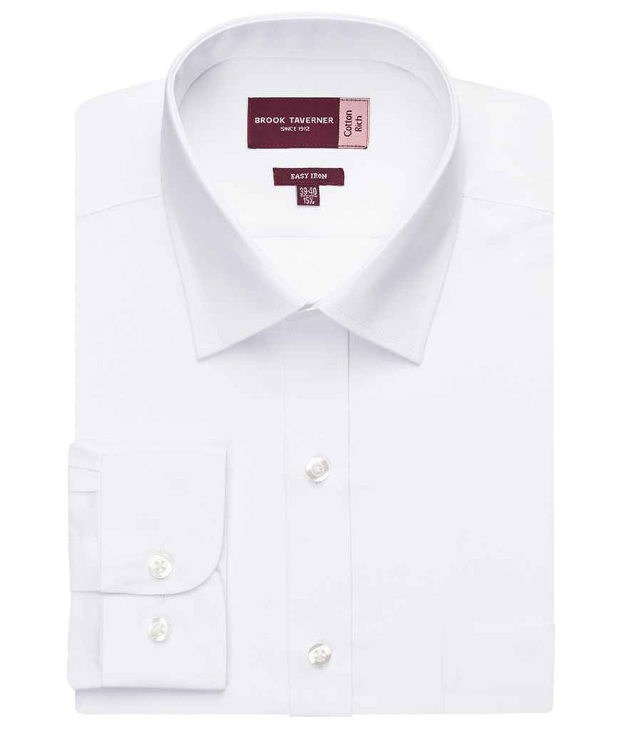 Brook Taverner Rapino Long Sleeve Poplin Shirt - White