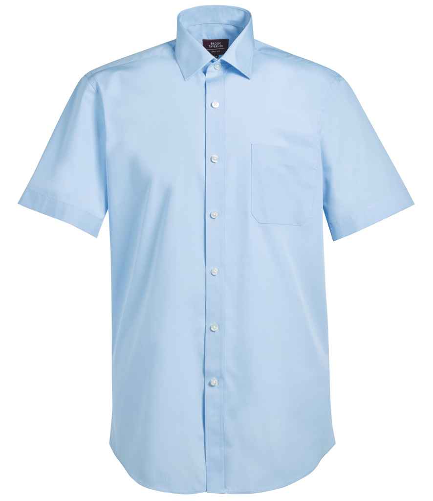 Brook Taverner Rosello Short Sleeve Poplin Shirt - Blue
