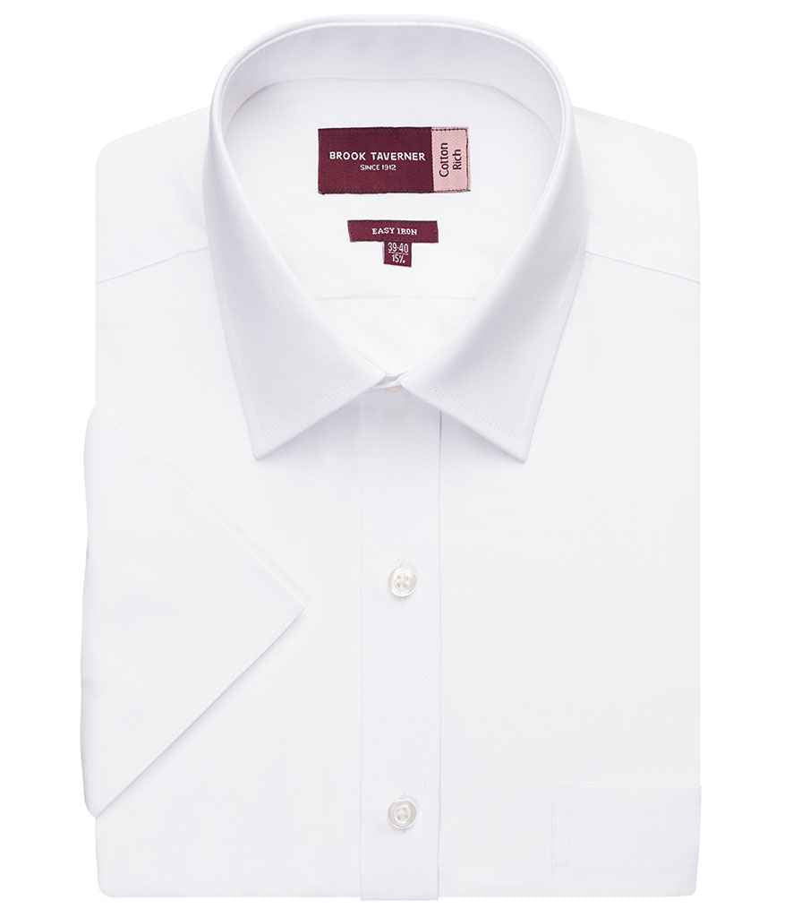 Brook Taverner Rosello Short Sleeve Poplin Shirt - White