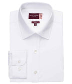 Brook Taverner Alba Long Sleeve Slim Fit Poplin Shirt - White